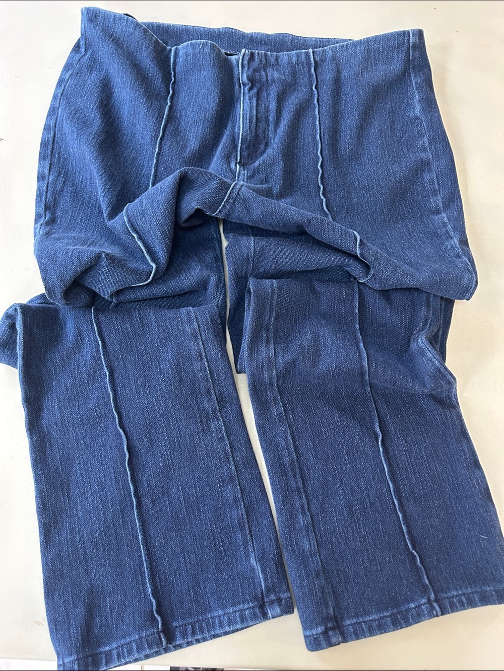 Belle by Kim Gravel Dark Blue Straight-Leg Seam-Front Jeans - Picture 10 of 10